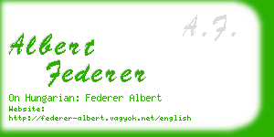 albert federer business card